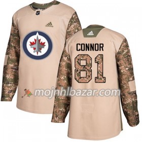 Dresovi Winnipeg Jets Kyle Connor 81 Adidas 2017-2018 Camo Veterans Day Practice Authentic - Muške